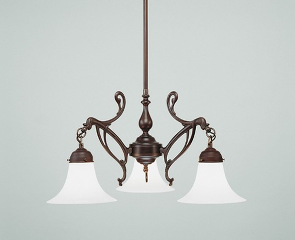 Premium HäNgelampe Messing Antik Glas Weiß E27 L:62 Cm Kronleuchter Wohnzimmer-image