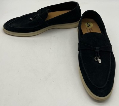靴 loro piana summer walk 39 Summer Walk Loafer Suede Grey Moss