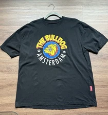 THE BULLDOG AMSTERDAM T-SHIRT BLACK 2XL VINTAGE EARLY 2000s FLAGSHIP STORE