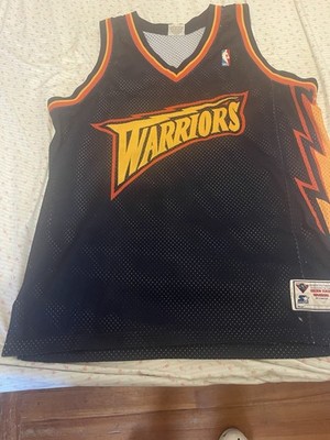Super Rare Vintage Starter Golden State Warriors Blank Thunderbolt Jersey 48