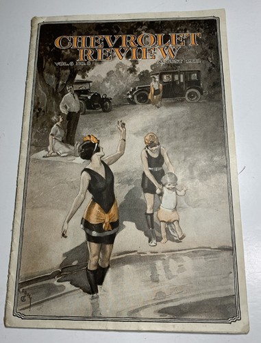1922 Chevrolet Review Auto Car Booklet Pretty Lady Swimsuit Illustration Cars - Picture 2 of 12