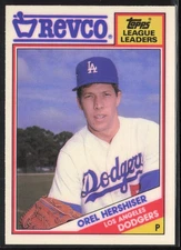 1988 TOPPS REVCO LEAGUE LEADERS #12 OREL HERSHISER LOS ANGELES DODGERS