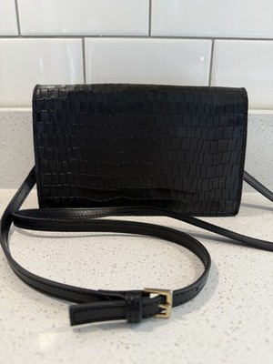 Marinella Milano Leather Sm Black Shoulder Handbag Made in Italy EUC