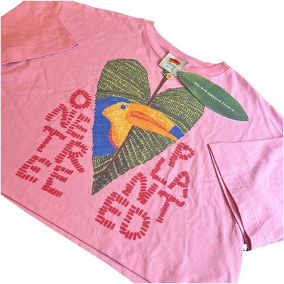 Farm Rio T-Shirt One Tree Planted Toucan Heart Graphic Cropped XS Very Oversize