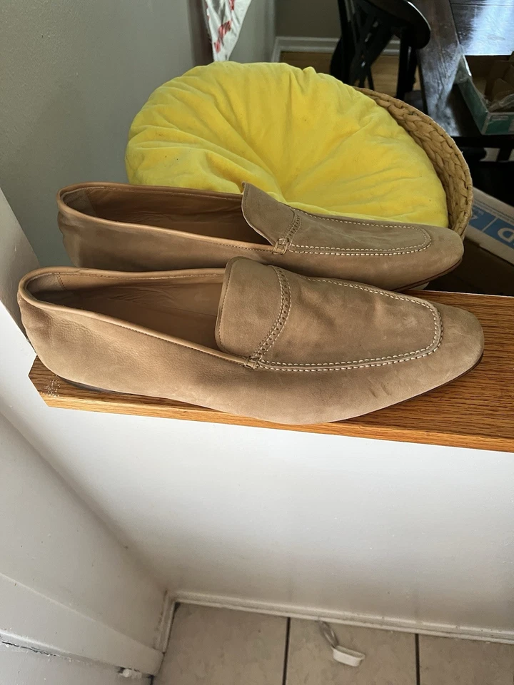 Romano Martgani Hecho en Italia Beige Gamuza Talla 15 Hecho a Mano Foto 3 de 4