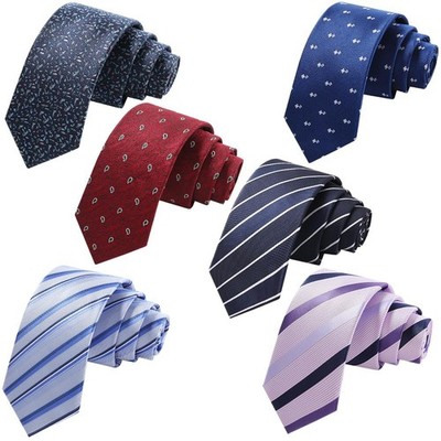 6 Packs Men s Necktie, Assorted Striped Formal Silk Neck Ties for Man 3.15in ...