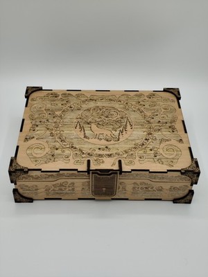 Handgefertigte Pen and Paper DnD Würfelbox Würfelteller, Kirschholz, 2Würfelsets