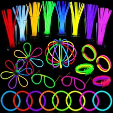 60-Pack 8" Glow Sticks with Connectors – Party Favors for Glasses, Balls, Butter