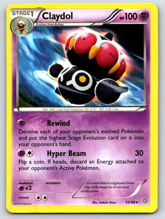 Claydol 33/98 Rare Ancient Origins LP Pokemon TCG