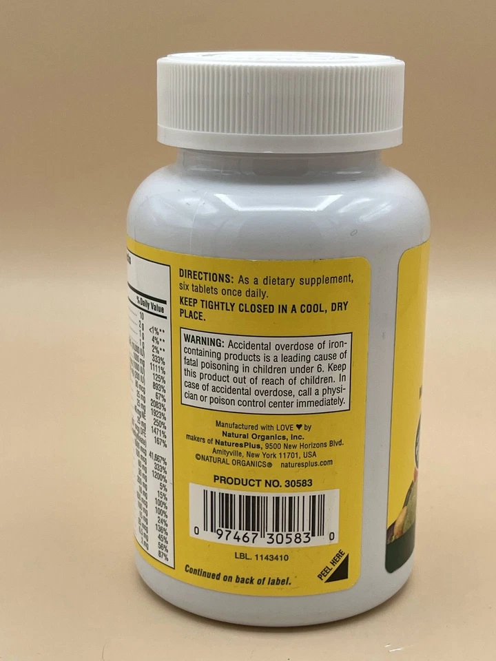 NaturesPlus Source Of Life Original 180 MINI Tabs Multivitamínico Sellado EXP: 2027 Foto 4 de 4
