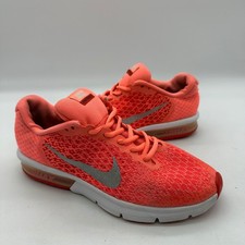 Nike 869994-600 Kids 7Y Air Max Sequent 2 Bright Crimson Mesh Running Shoes