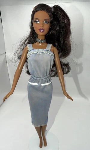 Vintage Mattel African American Barbie doll 2004 Holiday In Vintage Dress