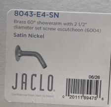 Jaclo 8043-E4-SN - 8" Showerarm w/ Standard Escutcheon - Satin Nickel