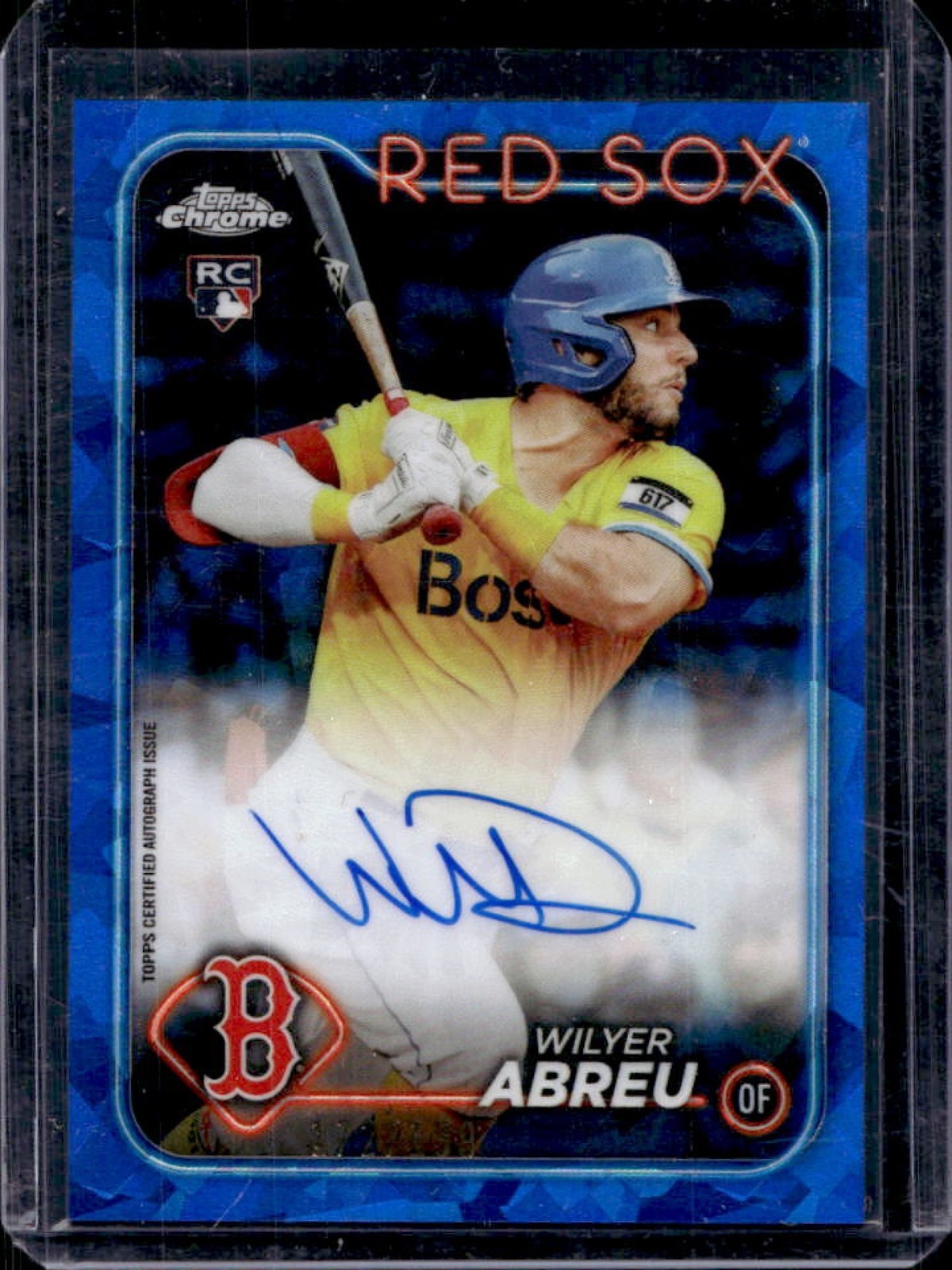 2024 Topps Chrome Sapphire Wilyer Abreu Auto RC Rookie #/199 Red Sox