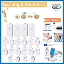 Belifu TENS/EMS Replacement Pads 20 Pack 3.5mm Snap Self-Adhesive Reusable