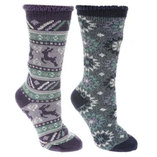 MUK LUKS Women's Heat Retainer Sock 2-Pack