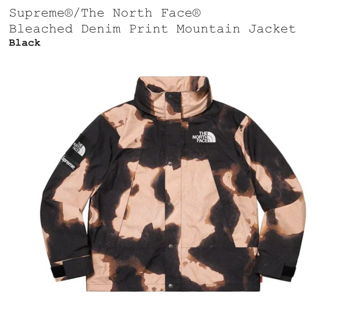 Veste de montagne neuve Supreme® x The North Face® imprimé denim blanchi taille M FW21