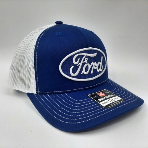 Richardson 112 Trucker Ford bestickt Patch Cap Mütze Snapback blau weiß Mesh - Bild 3 von 5