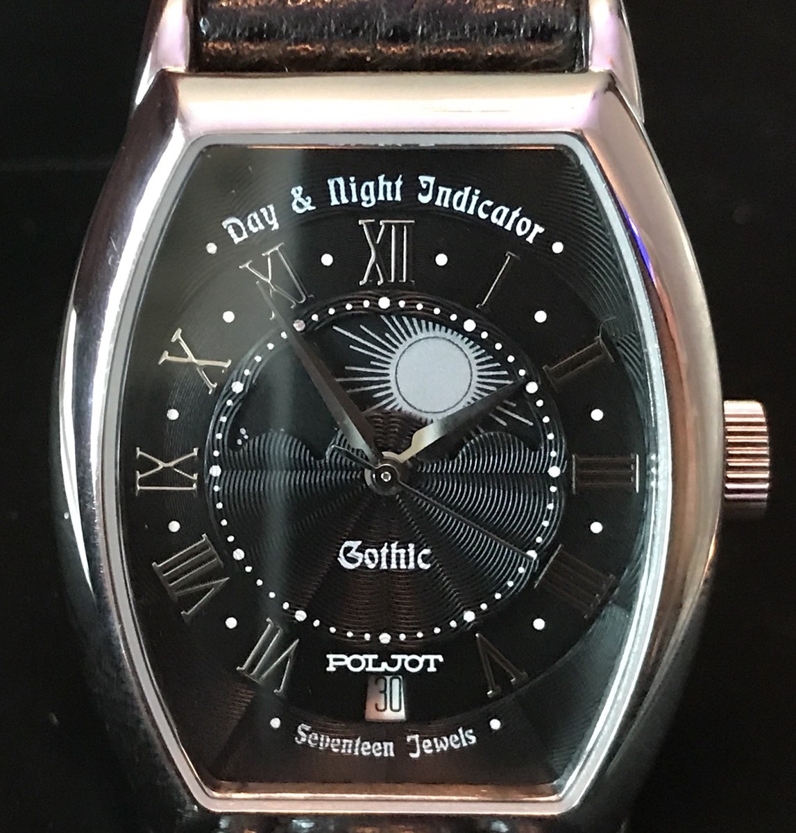 Poljot Gothic Day & Night Indicator 17 Jewels Manual Wind Blac
