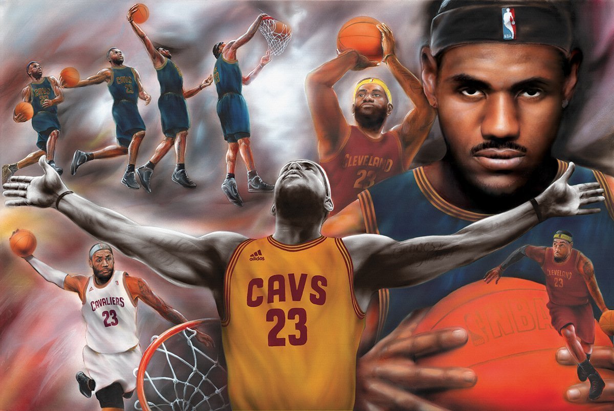 NBA CLEVELAND CAVALIERS LEBRON JAMES MONTAGE POSTER NEW 36x24 FREE SHIPPING