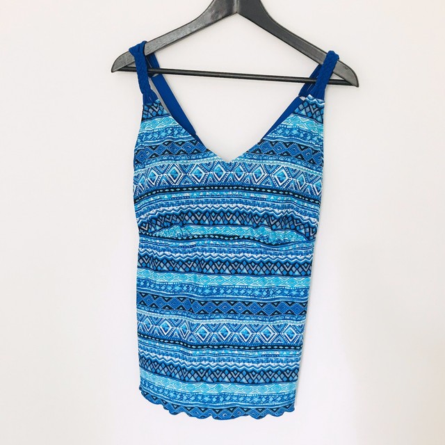 Beach Diva Women's Adjustable Straps Blue Lace Tankini Top Swimsuit 12 for sale online | eBay