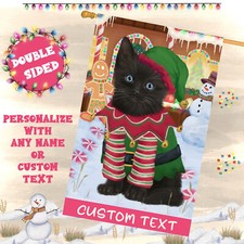 Black Cat House Flag Christmas Double Sided 28"x40" Many Designs NWT NEW