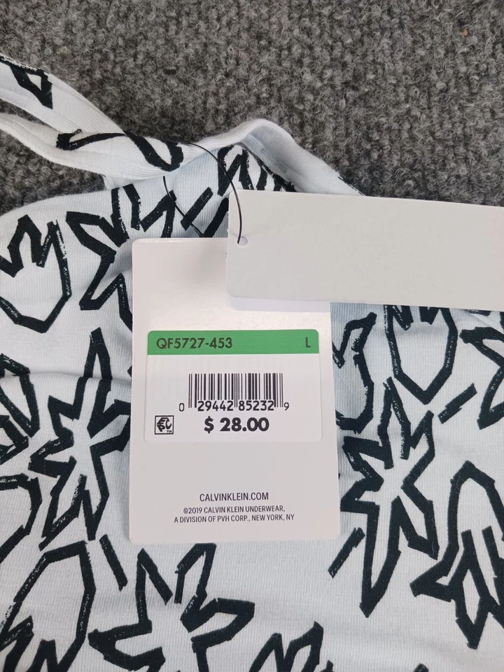 CALVIN KLEIN UNLINED BRALETTE BLACK AND WHITE FLOWER CK ONE LARGE - Image 4 of 4