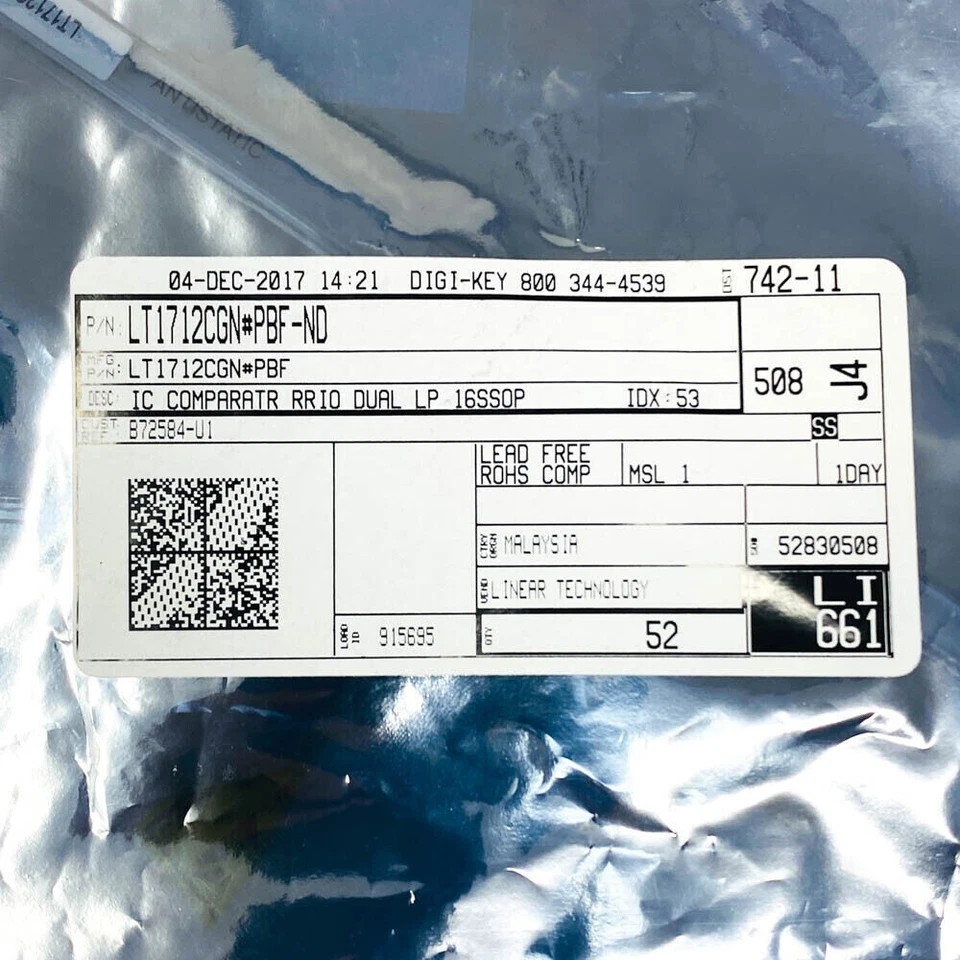 2 pcs Linear Technology LT1712CGN#PBF Analog Linear Comparators with Latch CMOS - Image 2 of 4