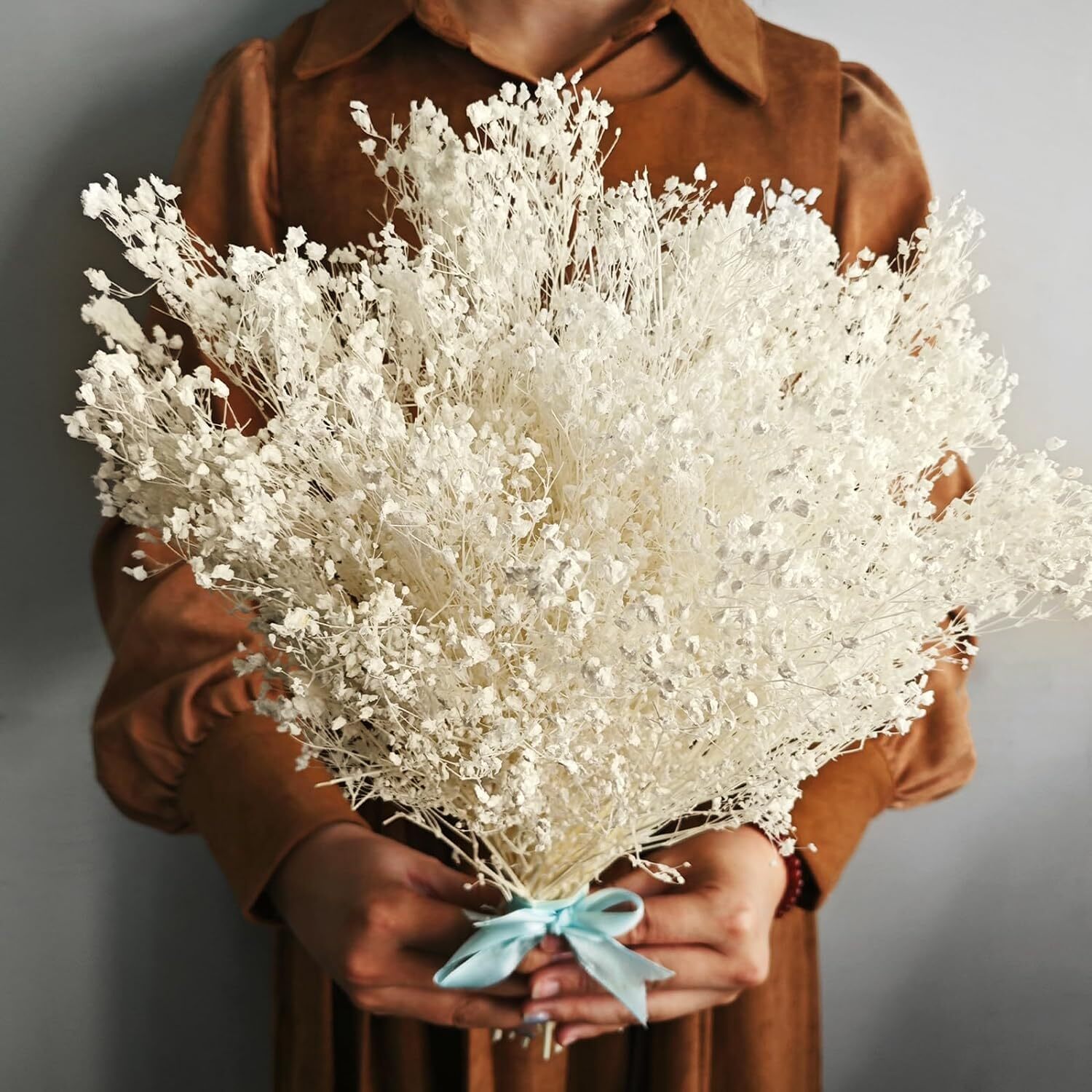 Dried Flowers Baby's Breath Bouquet - 3000+ Cream White Dried Babys Breath Bu...-image