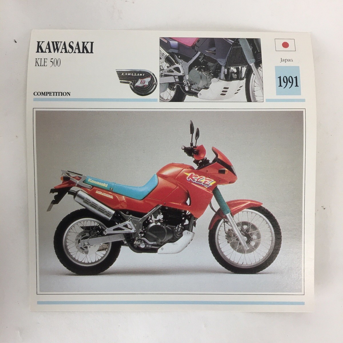 Kawasaki KLE 500 - 1991 Spec Sheet Info Card | eBay
