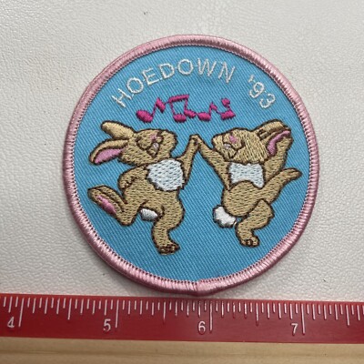 1993 Anthropomorphic DANCING RABBITS HOEDOWN  93 Patch B030