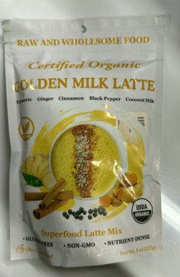 Organic Golden Milk Latte w/ Turmeric Ginger Cinnamon Black Pepper Coconut Milk