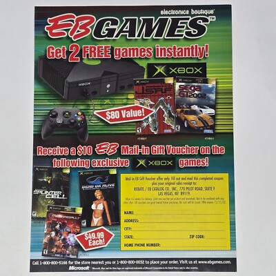 EB Games Microsoft Xbox Dead or Alive Instantly Print Ad/Poster