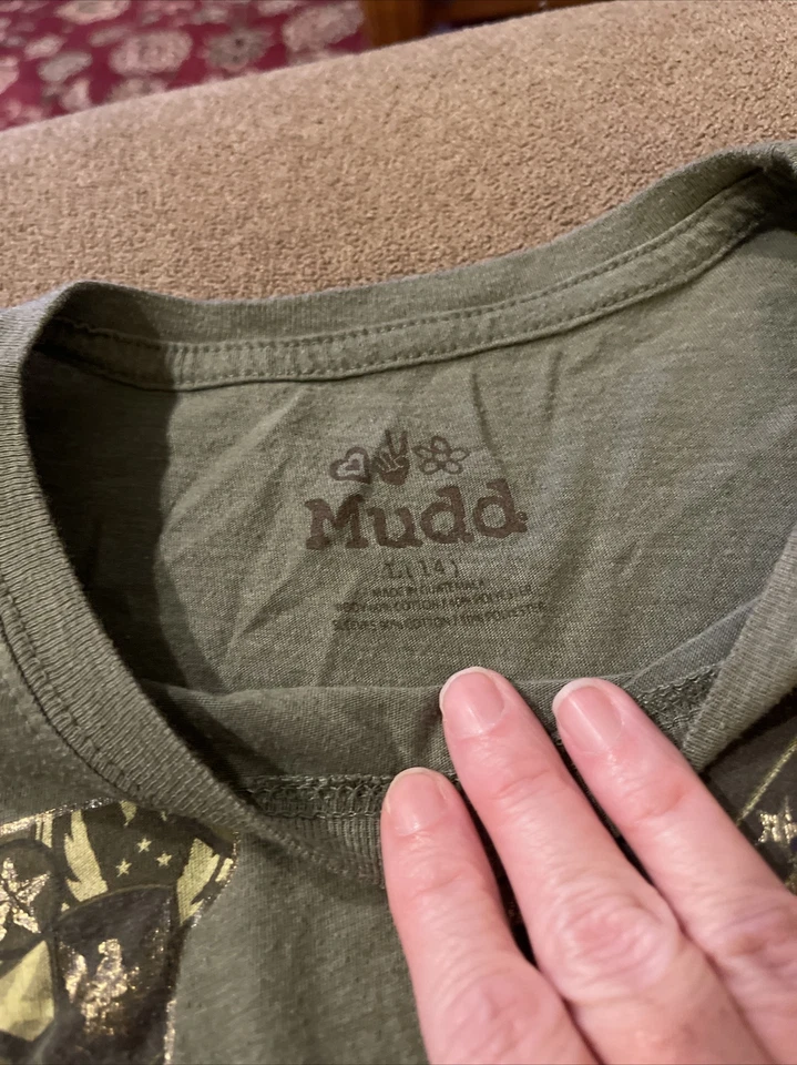 Girs Size 14 Crop Top Short Sleeve Love Graphic Dark Green (AH) - Image 3 of 3