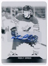 2022-23 UPPER DECK TEAM CANADA BLACK PRINTING PLATE 1/1 AUTO RIDLY GREIG #76