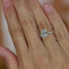 Engagement Diamond Rings IGI Certified Oval 3 Carat Lab Created 950 Platinum