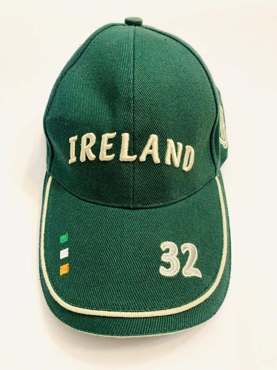 Dolmen Embroidered Baseball Cap Ireland 32 Harp Irish Flag Adjustable Green  Hat - Main Image