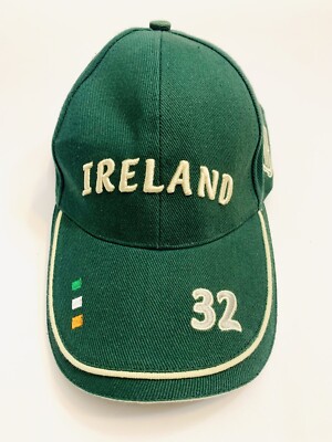 Dolmen Embroidered Baseball Cap Ireland 32 Harp Irish Flag Adjustable Green  Hat