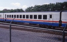 AMTRAK Railroad Train Turbocoach 97 RENSELAER NY Original 1989 Photo Slide