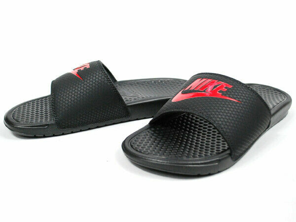 nike benassi jdi black red