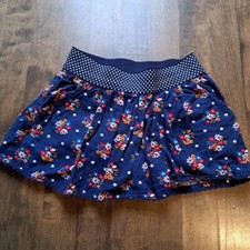 Justice skirt navy floral with shorts underneath size 6