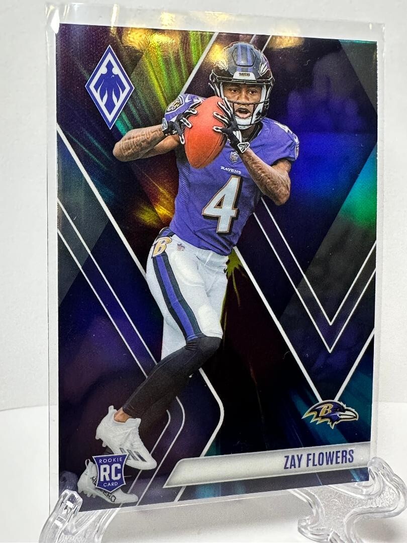 2023 Panini Phoenix ZAY FLOWERS COLOR BURST RC Rookie Card Baltimore Ravens #108
