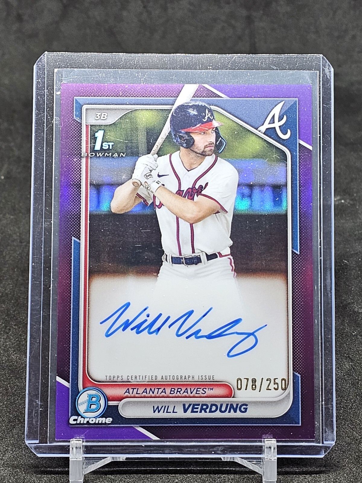 Will Verdung 2024 Bowman Chrome #CPA-WV 1st Bowman Auto Purple Refractor /250