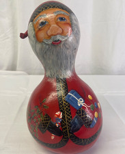 Handpainted Gourd Folk Art 12  tall Signed Jean Robinson 2007 7 Granny Core