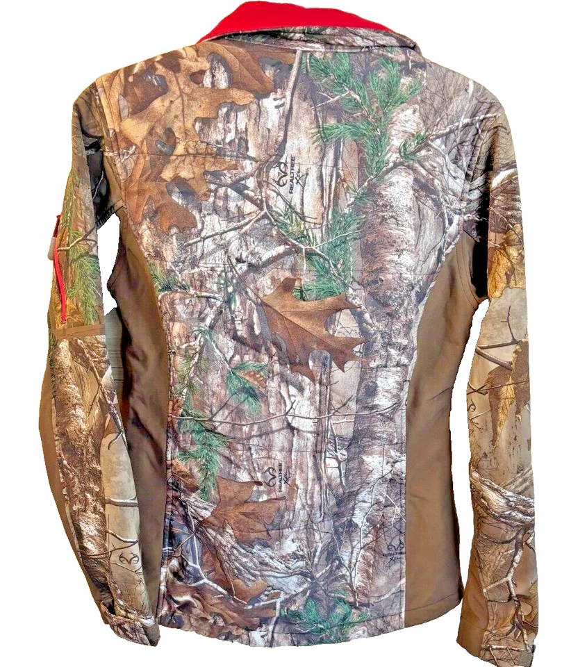 Abrigo camuflado Realtree para mujer con detalles rojos chaqueta de caza súper suave talla: S 34-36 Foto 2 de 4