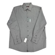 Van Heusen Mens Tall Fit Stain Shield Stretch Dress Shirt Gray 17.5 35/36