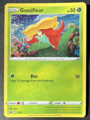 gossifleur pokemon card holographic Gossifleur 2022 McDonalds Promo Pokemon TCG HOLO card 3/15