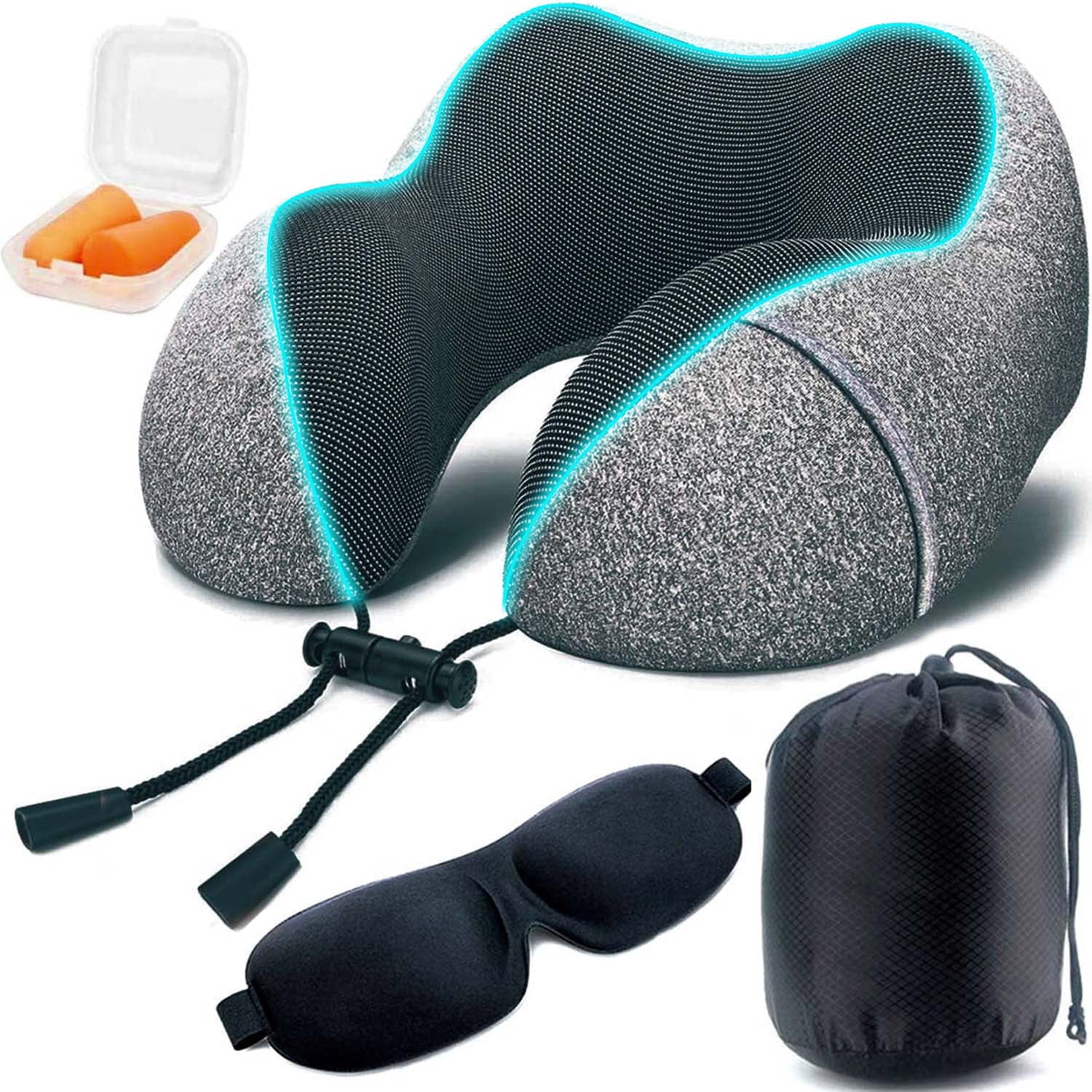 Travel Pillow, Memory Foam Neck Pillow, Upgrade Design Perfect Support-image