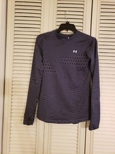 Under Armour Women's ColdGear Graphic Long Sleeve Fitted Shirt Gray XS 1290753