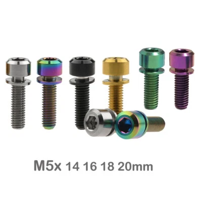 MGP M5x14/16/18/20mm Titanium Bolt with Washer Gasket for Bicycle Stem Fixed Screws